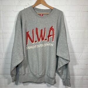 Vintage N.W.A Straight Outta Compton Reverse Weave Sweatshirt Mens Large Gray